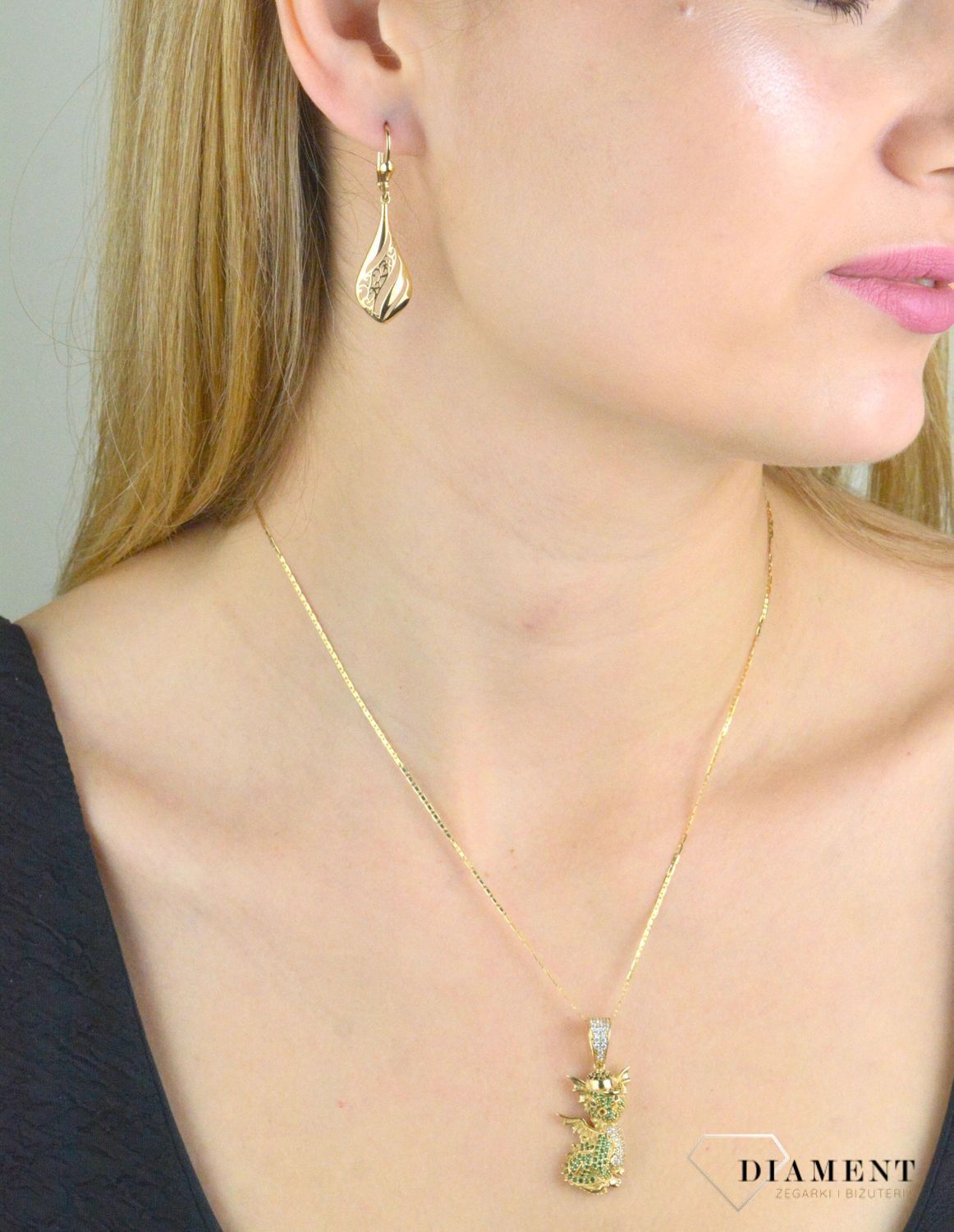 Złote kolczyki damskie 375 wiszące ażurowe KL 5250A 375.jpg